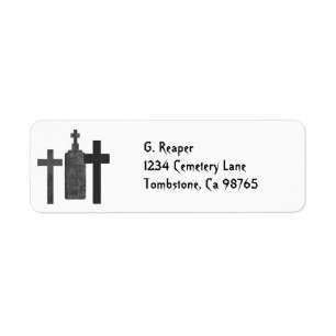 Gravsten returetiketter returadress etikett