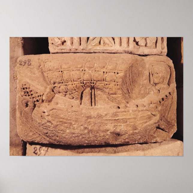 Gravsten skildrar en fiskebåt poster (Framsidan)