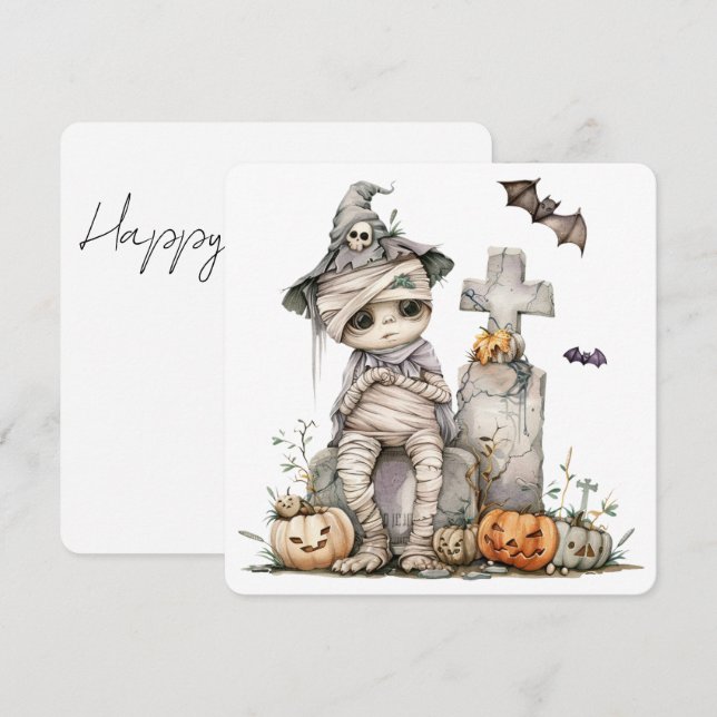 Gravsten Tangle - Mummy in a Witch's Hat (Fram/baksida)