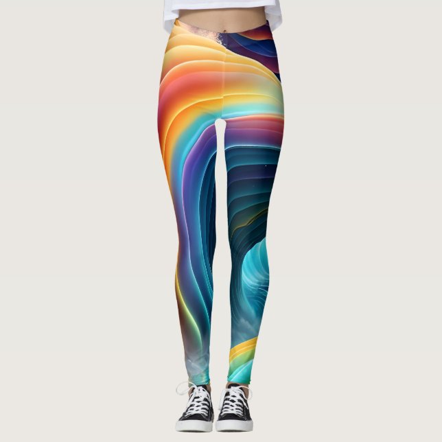 Gravt, Bright Rainbow Waterfall Leggings (Framsida)