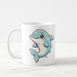 Gravt delfin med oceanljus kaffemugg