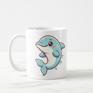 Gravt delfin med oceanljus kaffemugg