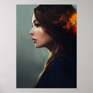 "Gravt Lämnat dos av en Dam som utesluter elegans Poster