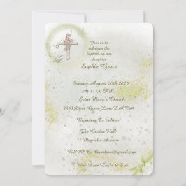 Gravt med inbjudan till mjuk grönt-baptism