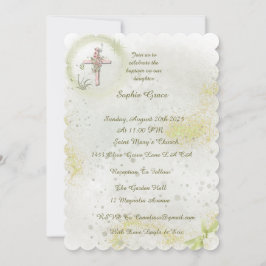 Gravt med inbjudan till mjuk grönt-baptism