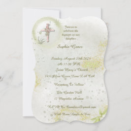 Gravt med inbjudan till mjuk grönt-baptism