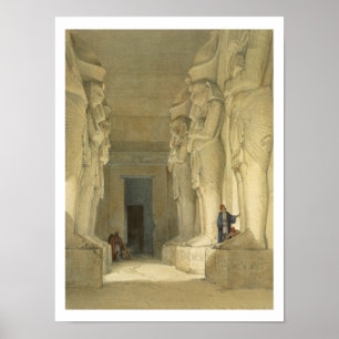 Grävt tempel av Gysha, Nubia, från "egypten och Poster