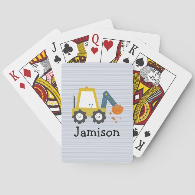 Grävverkskonstruktion Lastbil stripe Casinokort (Baksidan)