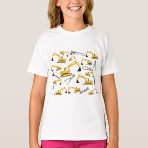 Grävverkskonstruktion Lastbilar och Verktyg Mönste T Shirt