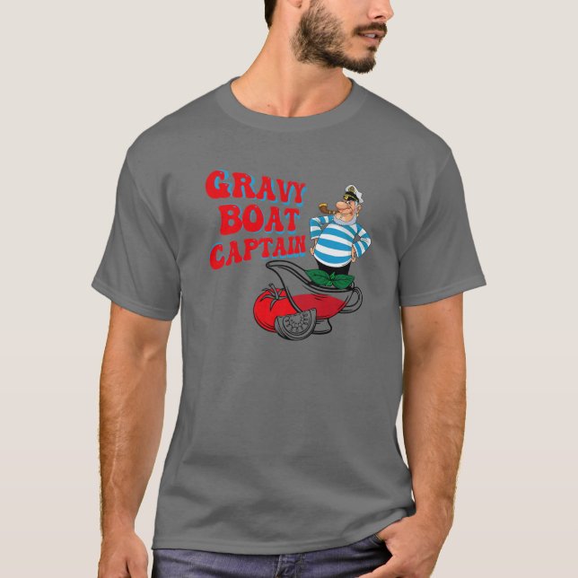Gravy Boat Kapten Funny Thanksgiving Costume Gift T Shirt (Framsida)