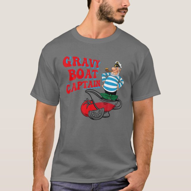 Gravy Boat Kapten Funny Thanksgiving Costume Gift T Shirt (Framsida)