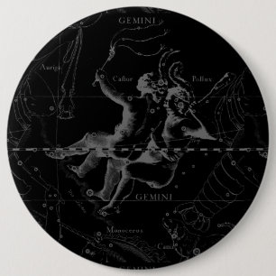Gravyr för Geminikonstellationkarta vid Hevelius Knapp