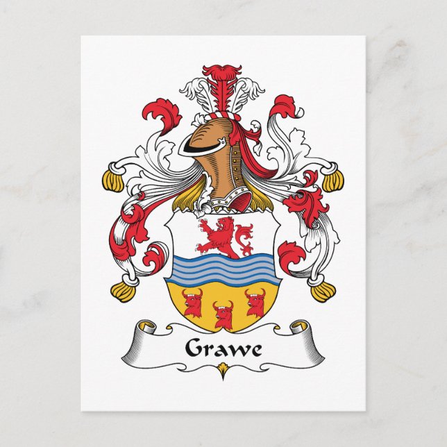 Grawe Family Crest Vykort (Framsida)