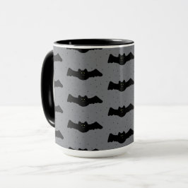 Gray and Black Halloween Bats Mugg