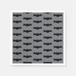 Gray and Black Halloween Bats Pappersservett