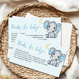 Gray and Blue Elephant Baby Shower Tilläggskort
