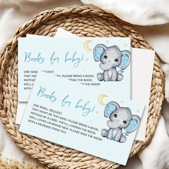 Gray and Blue Elephant Baby Shower Tilläggskort (Skapare uppladdad)