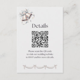 Gray and Pink Bells Details Insert for Invitation Tilläggskort