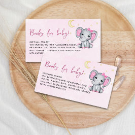 Gray and Pink Elephant Baby Shower Girl Tilläggskort