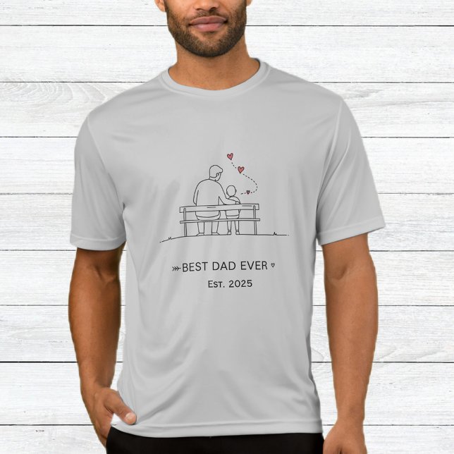 Gray "Best Dad Ever" T-Shirt for Men  (Skapare uppladdad)