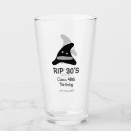 Gray black RIP 30's 40th birthday witch hat hallow Glaskopp