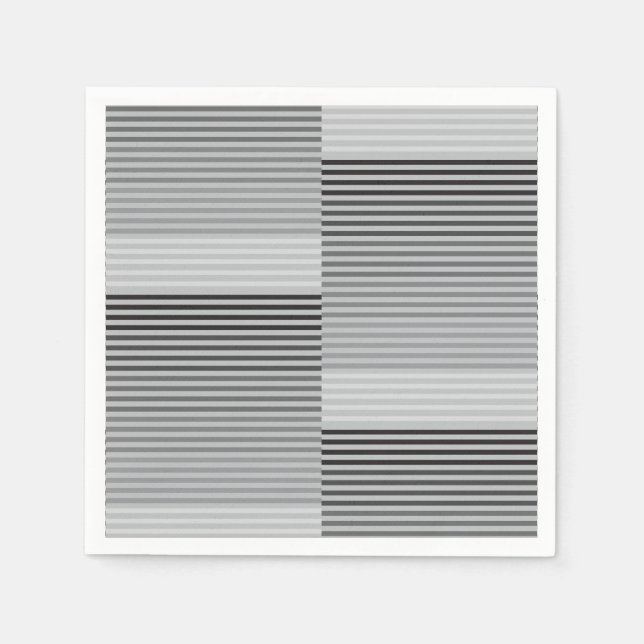 Gray, Black, White Stripes Pappersservett (Framsidan)
