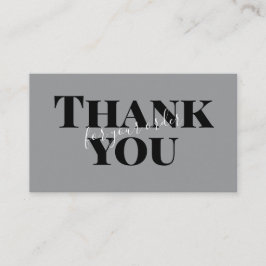 Gray Bold Thank You Card Social Media Small Busine Visitkort