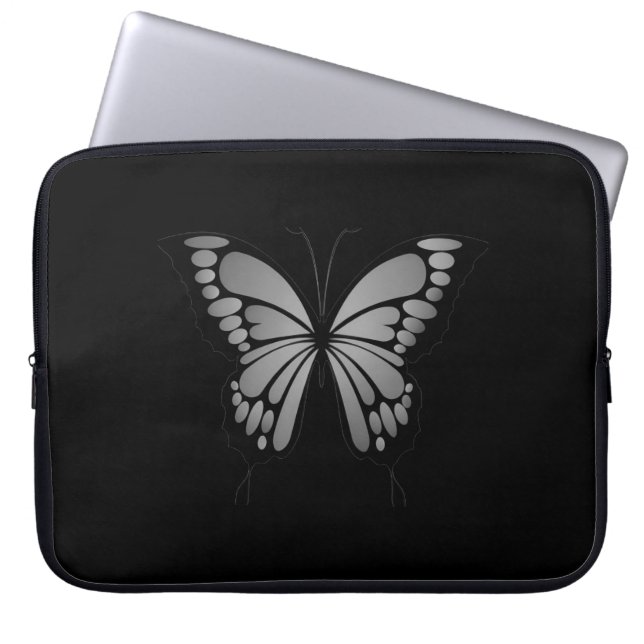 Gray Butterfly Laptop Fodral (Framsidan)
