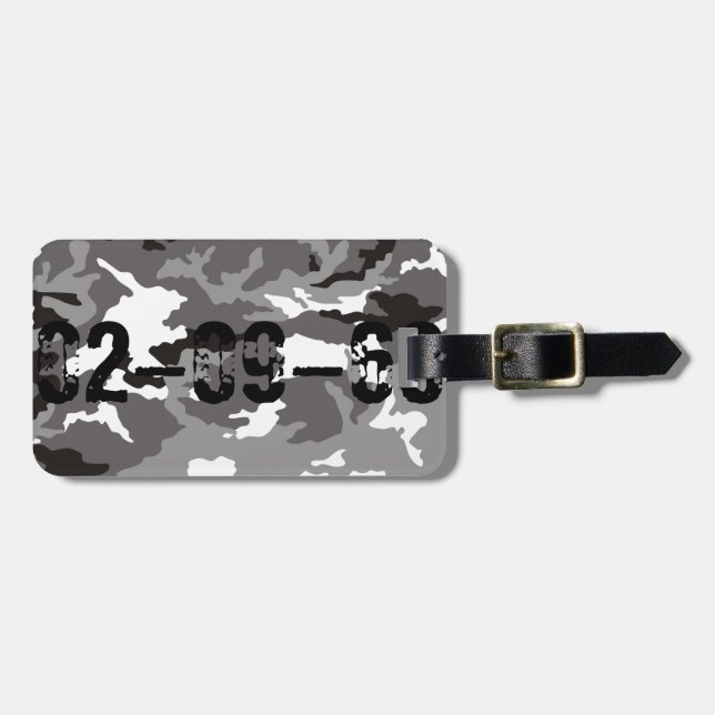 Gray camouflage pattern bagagebricka (Horisontell Framsida)