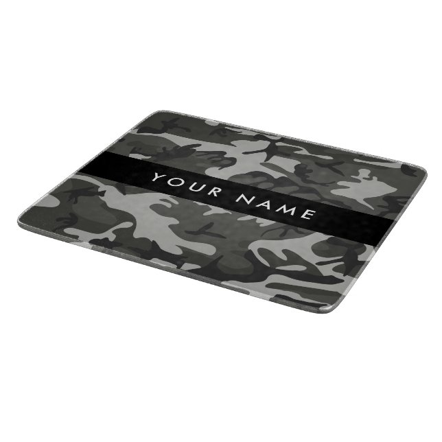 Gray Camouflage Pattern, ditt namn, anpassa (Hörn)