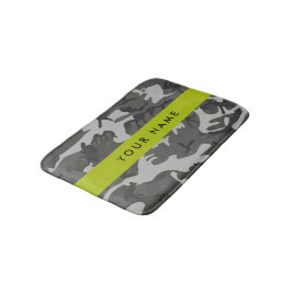 Gray Camouflage Pattern, ditt namn, anpassa Badrumsmatta