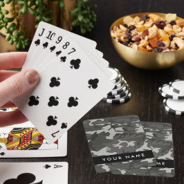 Gray Camouflage Pattern, ditt namn, anpassa Casinokort