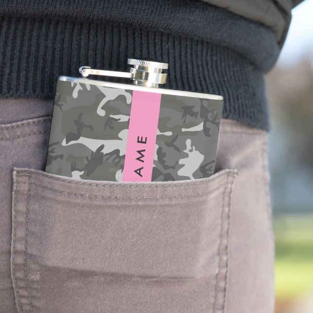 Gray Camouflage Pattern, ditt namn, anpassa Fickplunta (In Situ)