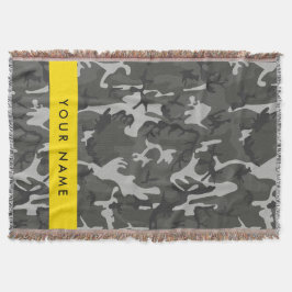 Gray Camouflage Pattern, ditt namn, anpassa Filt