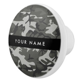 Gray Camouflage Pattern, ditt namn, anpassa Knopp