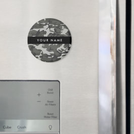 Gray Camouflage Pattern, ditt namn, anpassa Magnet