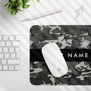 Gray Camouflage Pattern, ditt namn, anpassa Musmatta