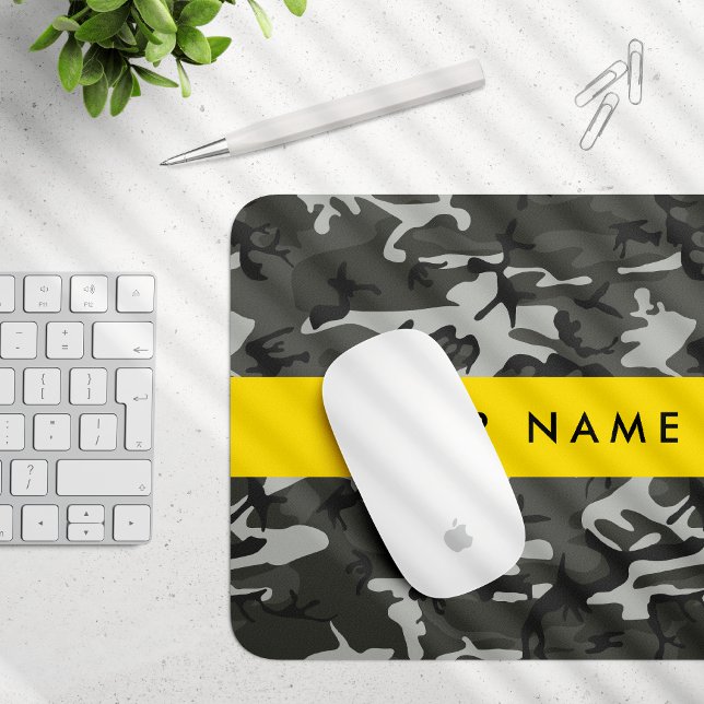 Gray Camouflage Pattern, ditt namn, anpassa Musmatta (Skapare uppladdad)