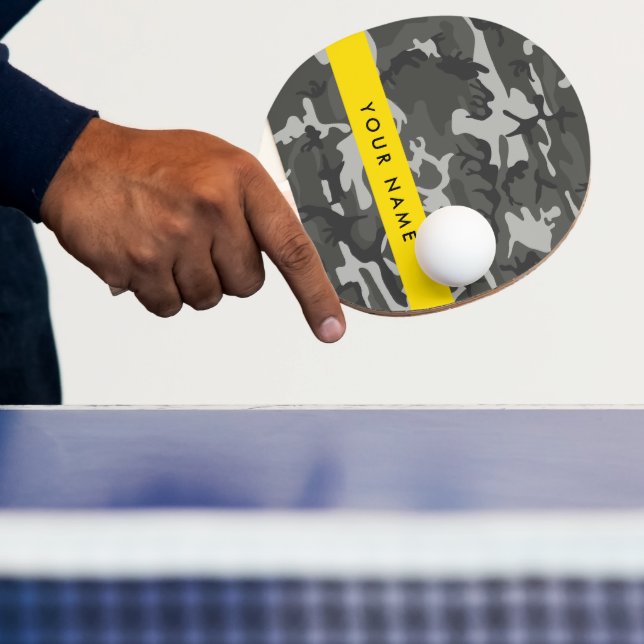 Gray Camouflage Pattern, ditt namn, anpassa Pingisracket (Insitu)