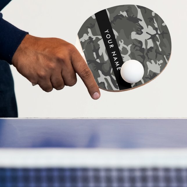 Gray Camouflage Pattern, ditt namn, anpassa Pingisracket (Insitu)