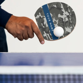 Gray Camouflage Pattern, ditt namn, anpassa Pingisracket
