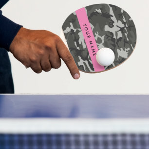 Gray Camouflage Pattern, ditt namn, anpassa Pingisracket