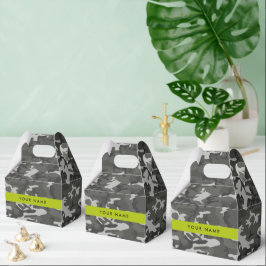 Gray Camouflage Pattern, ditt namn, anpassa Presentaskar