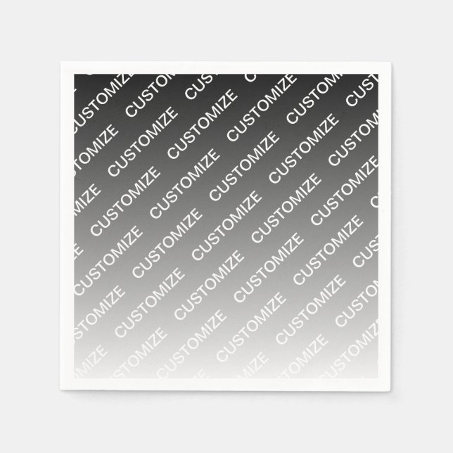 Gray (changeable color) Ombre & Text Pattern Pappersservett (Framsidan)