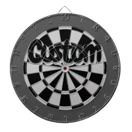 Gray, Charcoal, and Black Customizable Text Darttavla