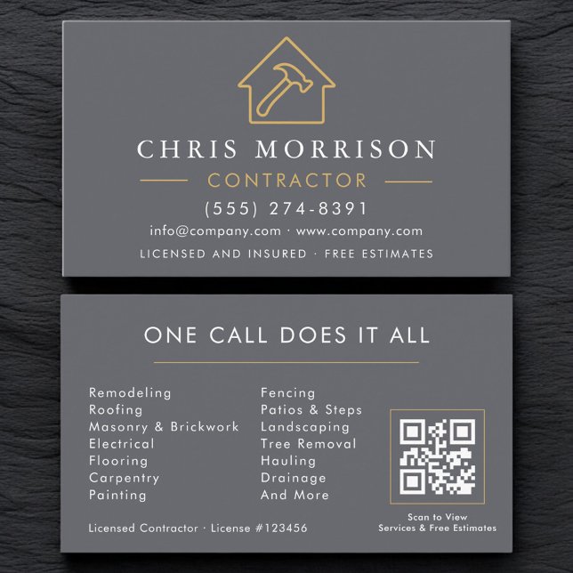 Gray Construction Company QR Code Visitkort (Skapare uppladdad)