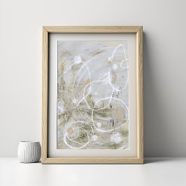 Gray Contemporary Elegant Abstract Art Poster