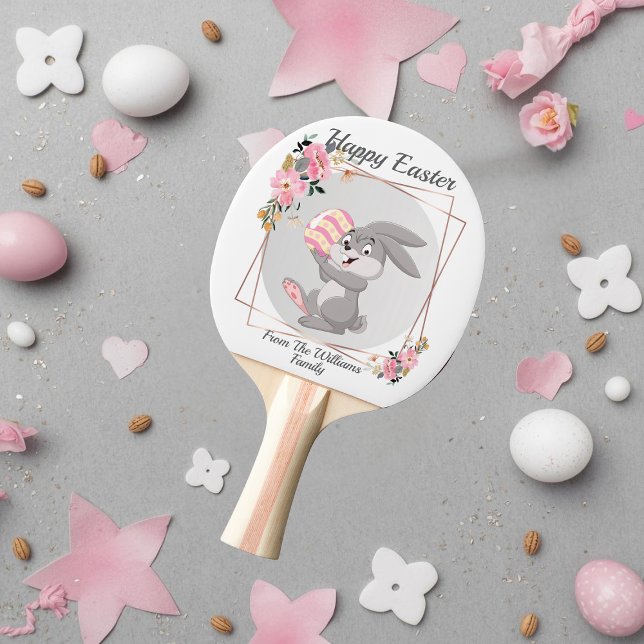 Gray Easter Bunny Personalized Ping Pong Paddle Pingisracket (Skapare uppladdad)