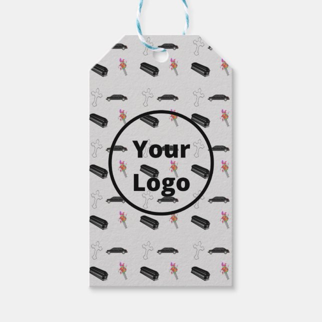 Gray funeral business pattern presentetikett (Framsidan)