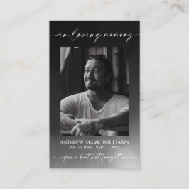 Gray Funeral Memorial Prayer Photo Card Visitkort
